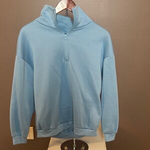 SHEIN Men's Light Blue Zip-Up Sweater